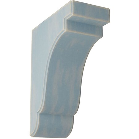 Ekena Millwork 3 1/2"W x 7 1/4"D x 9 1/2"H Bedford Wood Vintage Decor Bracket, Driftwood Blue BKTWD04X07X10BEBU